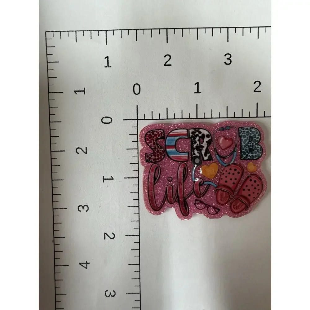 7 Pc Scrub Life Acrylic Flatbacks